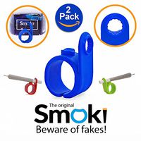 Smoki Roll Holder Ring 2 Pack | Flexible & Comfy Silicone, Ergonomic Design, Heat & Shock Proof Hands Free Rings | Protect Your Hands, Prevent Yellow Stains, Minimize Smell & Enjoy (Green&Green)