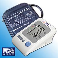 RMS BP-102ARM  Approved Digital Automatic Arm Blood Pressure Monitor and Heart Rate Monitor with Pressure Rating Indicator, 8.6"-14.2" Medium Cuff
