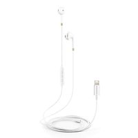 GOODBONG Earbuds Headset Cored Earphones Headphone with Microphone and Volume Control, Hi-Fi Voice Call Headphones Compatible with Apple iPhone, iPod Mobile Digital Device, White