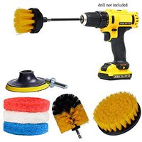 GIB cleaningtool Drill Brush Attachment Car Upholstery Cleaning Brush with Extension Tube for Scrubbing, Cleaning Furniture, Carpet, Chairs, Shower Door Glass, and Leather