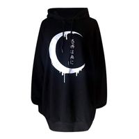 Women's Splicing Shirts AmyDong Ladies Loose Gothic Punk Long Sleeve Stitching Hoodie Sweatshirt Fashion Blouse Black