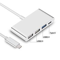 TOPEREK Type C USB Hub 3.0 Powered Ethernet 4-Port 100W Mini USB-C to USB Multiport Adaptor Conventor Date Transfer & Sync Hub for iMac, iPhone and more Silver