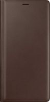 Samsung Galaxy Note9 Case, Genuine Leather Wallet Flip Cover, Brown