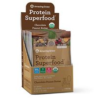 Amazing Grass Protein Superfood: Vegan Protein Powder, All-in-One Nutrition Shake, Peanut Butter, 10 Single Serve Packets