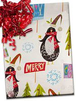 30" X 15' Perky Penguins Gift Wrap