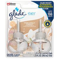 Glade PlugIns Refills Air Freshener, Scented and Essential Oils for Home and Bathroom, Sheer Vanilla Embrace, 1.34 Oz, 12 Count