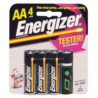 Energizer E91BP-4 AA Alkaline Batteries 4 Batteries per Package