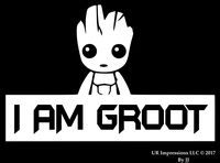 UR Impressions I Am Groot Decal Vinyl Sticker Graphics for Cars Trucks SUV Vans Walls Windows Laptop Tablet|White|7.5 X 5 inch|JJURI080