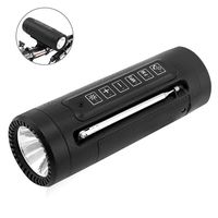 Portable Bike Speaker, 3C Light Outdoor Speaker with Flashlight Emergency Torchlight, Shockproof Bicycle Speakers with 4000mAh Power Bank for Outdoor Riding Camping (Black)
