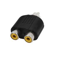 uxcell Dual RCA Phono Female Socket to 1 x RCA Male Audio Adapter Connector