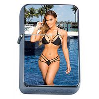 Australian Pin Up Girl Flip Top Oil Lighter S8 Smoking Cigarette Smoker Includes Silver Case