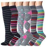 Compression Socks Women Men 20-30mmHg Knee High Plus Size 7 to 2 Pairs Graduated Compression Stockings for Nurse,Pregnancy,Running,Nursing,Medical,Travel,Flying,Athletic, Diabetic