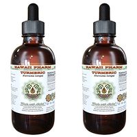 Turmeric Alcohol-Free Liquid Extract, Organic Turmeric (Curcuma Longa) Dried Rhizome Glycerite Natural Herbal Supplement, Hawaii Pharm, USA 2x2 fl.oz