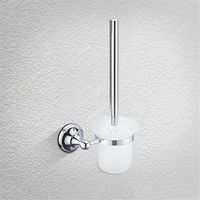AiRobin-Continental Zinc Alloy Chrome Plated Wall Mounted Toilet Brush Holder Bathroom Accessory
