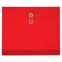 Globe-Weis/Pendaflex Poly Envelopes, Side Open, 1.25-Inch Expansion, Letter Size, Red, 5 Envelopes Per Pack (84527GW)