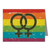 Note Card Gay Female Symbols Rainbow Flag