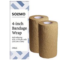 Amazon Brand - Solimo Self-Adhering Bandage, 4" x 5' Roll (2 Pack)