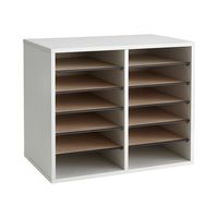 Wood Adjustable Literature Organizer - 12 Compartment - Gray electronic consumers