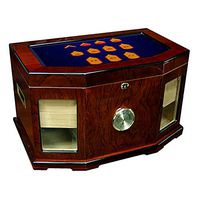 Large Premium Desktop Humidor - Glass Top -US Marine Corps, Enlisted Rank Insignia