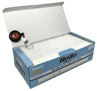 Rollo Blue - 100mm White Cigarette Tubes (200 Tubes per Box) 1 Box with Rolling Paper Depot Lighter Lasso