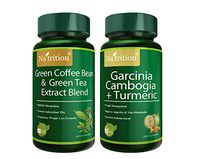 Natrition Green Coffee Bean Plus Green Tea Extract Blend and Garcinia Cambogia Plus Turmeric Powder Capsules - Weight Loss Combo - Total 120 Capsules
