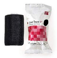 Cast Tape 3" x 4 yds. 10 Rolls of Fiberglass Casting Tape for immobilization of Upper and Lower Extremities. Black Color. Water-Activated Resin. Porous Weave. Latex-Free.