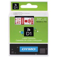 Genuine DYMO 3/4" (18mm) Red on White D1 Label Tape for Electronic Dymo LabelManager 450D Label Maker