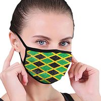 YOFFYO Dust Face Covers, Earloop Half Face Cover for Women Men, Skate Ski with Adjustable Elastic Band - Jamaica Jamaican Flag Caribbean - Cool Hip Pop Cover