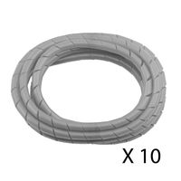 10 Pack MD Premium 8' Cord Cover Prevents Cord Tangling - Silver