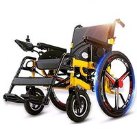 PLLP Medical Rehab Chair, Wheelchair,Heavy Duty Electric Wheelchair, Foldable and Lightweight Powered Wheelchair,Seat Width 50Cm, 360° Joystick, Weight Capacity 100Kg