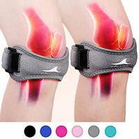 Achiou 2 Pack Patellar Tendon Support Strap, Knee Pain Relief with Silicone Adjustable Knee Band, Brace Stabilizer for Gym, Running, Hiking, Weight Lifting, Basketball, Volleyball