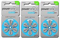 PowerOne Implant Plus Size 675 by PowerOne (3 Packs (60 Batteries))