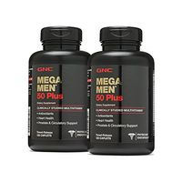 GNC Mega Men 50 Plus, Twin Pack, 120 Caplets per Bottle, Multivitamin to Support Overall Well-Being