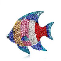 Lovely Fish Animal Shape Rhinestone Brooch Pin Bridal Wedding Jewelry Gifts Popular Aesthetic Beauty Party Cheap Design Style Women Delicate Accessories Cute