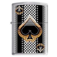 Zippo "Ace of Spades" Brushed Chrome Lighter, 7951