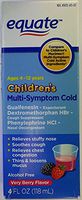 Children's Multi-Symptom Cold, Very Berry Flavor, 4oz, By Equate, Compare to Children's Multi-Symptom Cold