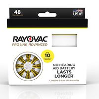 Rayovac Proline Advanced Mercury-Free Hearing Aid Batteries 48/Box Size 10