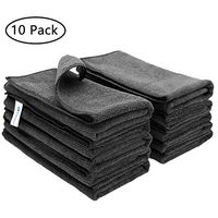 Microfibre Cleaning Cloths Lint Free Microfibre Towels Dish Cloths Car Cleaning Cloth for Polishing Washing and Dusting (10 Pack Black,30cm 40cm)