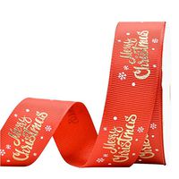 20 Yards Grosgrain Satin Fabric Xmas Ribbons for Crafts Decoration Holiday Box Gift Wrapping, Hair Bow Clips, Sewing, Wedding (ZT250-1")