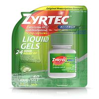 Zyrtec 24 HR Indoor/Outdoor Allergy Relief Liquid Gels Capsules, Cetirizine HCI Antihistamine, 40 ct