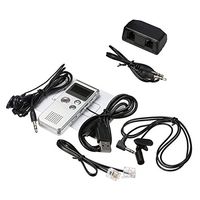 LIPOVOLT 8GB Digital Audio Voice Recorder Rechargeable Dictaphone Telephone MP3 Player Sliver