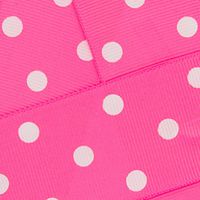 3/8" Grosgrain Ribbon White Dots 156 Hot Pink 25yd