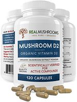 Organic Mushroom Vitamin D2 Supplements (120 caps), Vitamin D Vegan Supplement, Organic Vitamin D 1000 IU Vegan Supplement, Adult Vitamins Supplements, D2 Mushroom Supplement Softgels, Vegan Vitamins