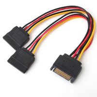 Tenext 15 Pin SATA Male to 2 SATA Splitter Female Power Cable (Fulfilled By Amazon Only)