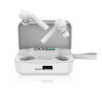 Wireless Earbuds Bluetooth 5.0 Headphone Deep Bass 3D Stereo in-Ear TWS Bluetooth Earbuds Waterproof Earphone with Built in Mic & Led Battery Display Charging Case for Sports Running Work (White)