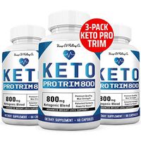 Keto Pro Trim 800 Advanced BHB Ketogenic Supplement Exogenous Ketones Ketosis for Men Women 180 Capsules 3 Bottles