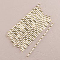"Sippers" Polka Dot Metallic Print Paper Straws Gold