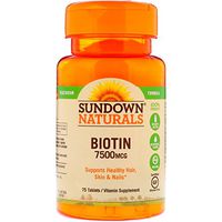 Sundown Naturals Super Strength Biotin - 7500 mcg - 50 Tablets