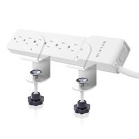 Power Strip Clamp Mount,LANMU Outlet Power Strip Desk Mount Electrical Piher Clamp Mount to Attach for AmazonBasics,Belkin and Other Mountable Power Strip USB Surge Protector Power Strips (White)