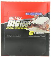 MET-Rx Big 100 Colossal Meal Replacement Bar, Super Cookie Crunch, 3 Ounce (Pack of 12)